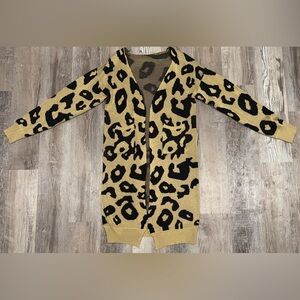Women's Long Leopard Cardigan Size Medium